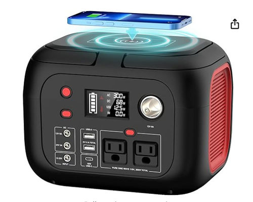 228Wh Solar Lithium Battery 300W Portable Power Station With Led Light