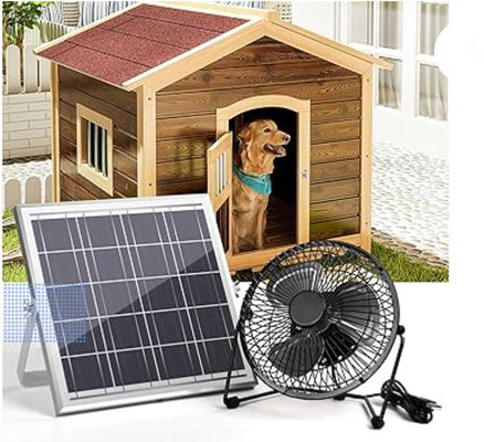 FTB10 Solar Panel Exhaust Fan 6 inch Solar Powered Fan High Air-Flow 2000RPM 36dB