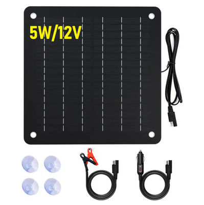 5W Solar Battery Charger Panel Kit Monocrystalline Portable For Car