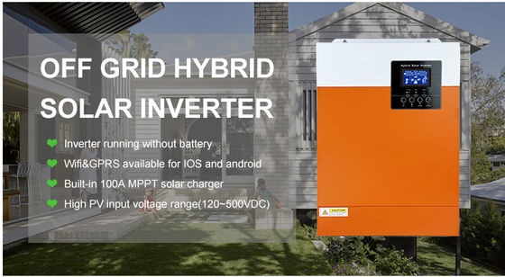 Home Off Grid Polycrystalline Solar Panels With  Inverters 5.5KW with orange