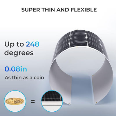 Marine RV Thin 100w Flexible Solar Panel Cell IP68 Waterproof ODM