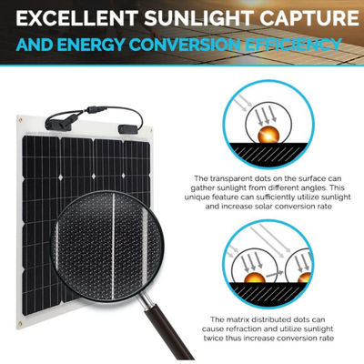 Semi-flexible Monocrystalline Flexible Solar Panel 12 Volt For Marine RV motorhome 4wd