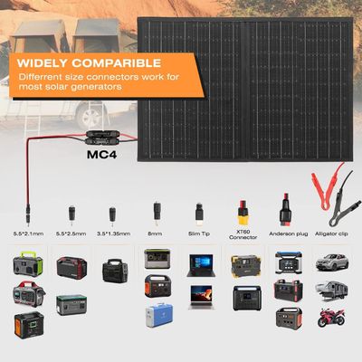 100W Off Grid Foldable Solar Charger Portable Solar Panel Kit For Camping