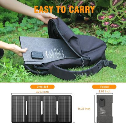40W Portable Solar Panel 15V DC Outlet for Outdoor Camping Hiking