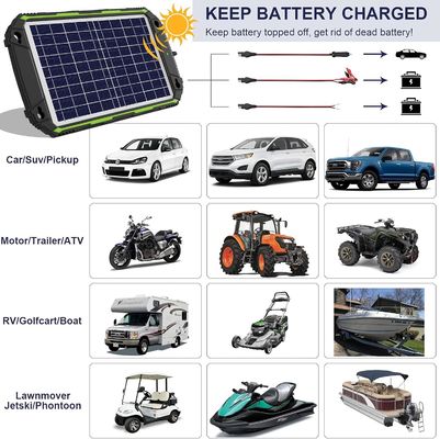 10W 12V Waterproof Solar Battery Charger Maintainer for Car Boat Marine RV