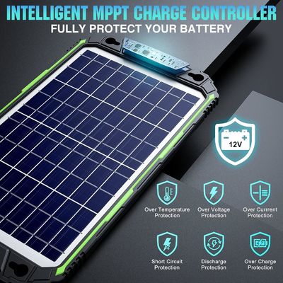 10W 12V Waterproof Solar Battery Charger Maintainer for Car Boat Marine RV