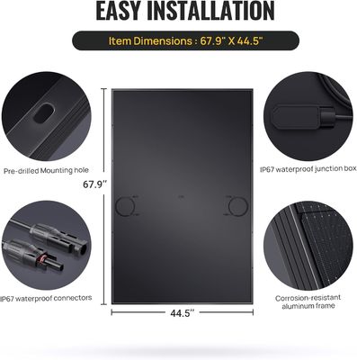 400W 10BB Lightweight Rigid Solar Panels Mono Solar Module OEM
