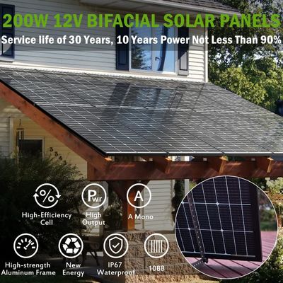200W Solar Monocrystalline Pv Panels Module 12V 10BB For RV Home