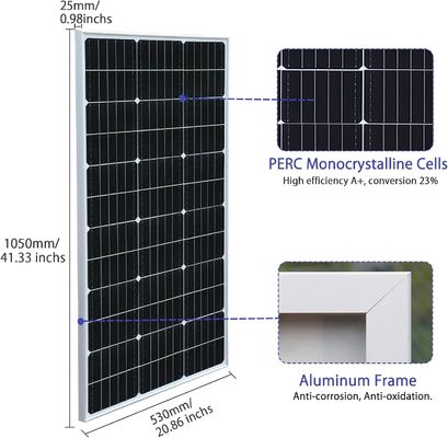 200 Watt 24V Rigid Solar Panel Monocrystalline Module Off Grid System