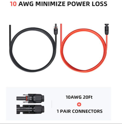 10AWG PV Extension Cables Solar Panel Accessories For Portable Solar Panel