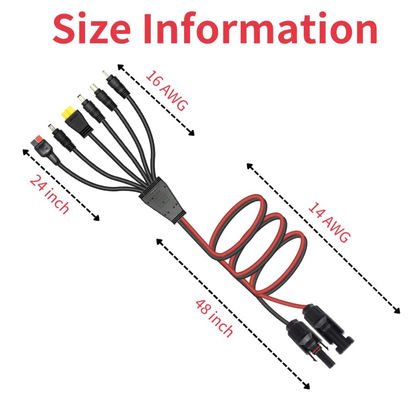Y Splitter Solar Panel Accessories Extension Cable With Female And Male Connectors