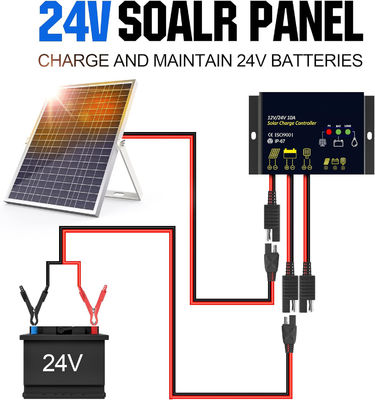 30 Watt 24V Solar Panel Kit Trickle Charger Maintainer Controller