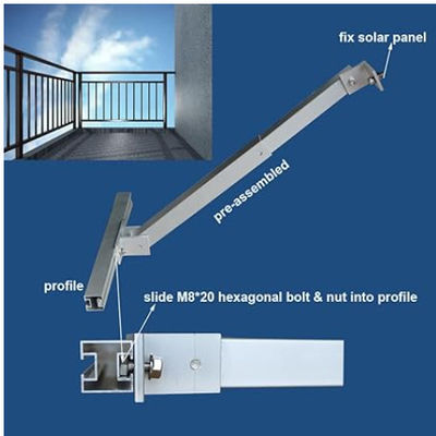 Rustproof Balcony Solar Panels Mounting Brackets Lightweight with white