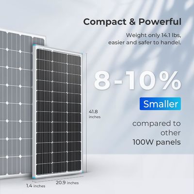 PV Monocrystalline Balcony Solar Panels 100 Watt 12V OEM