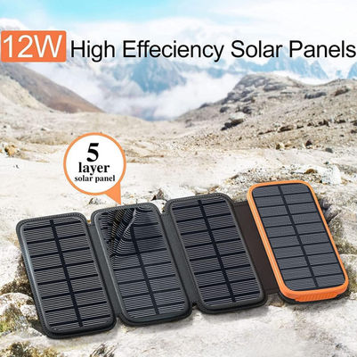 OEM 12V Portable Solar Panel Solar Powerbank Charger 27000mAh