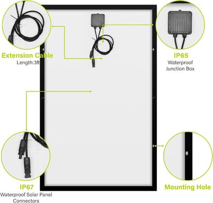 250W 15V Monocrystalline Sloar Panel PV Module Off Grid Lightweight