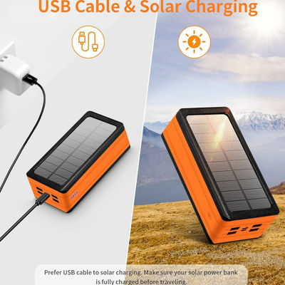Wireless Portable Solar Battery Bank Phone Charger 50000mAh Power
