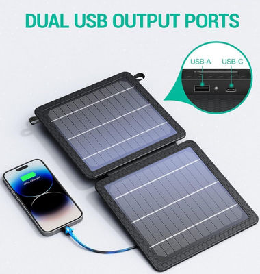 10W Portable Solar Charger  Bank For Camping 5V 2A Waterproof IPX4