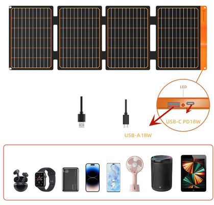 Foldable USB Portable Solar Charger Monocrystalline Photovoltaic Module 18W