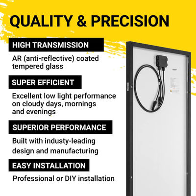 Monocrystalline 100W Balcony Solar Panels For Commercial Buildings