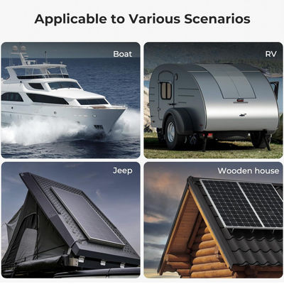 Black ETFE 100 Watt  Flexible Monocrystalline Solar Panel Solar Cell for yacht ,campers,RV,4WD