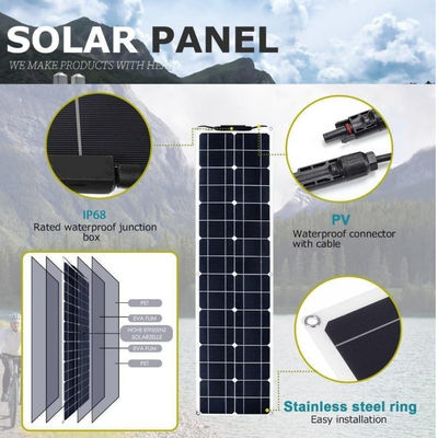 300W Monocrystalline Usb Solar Panel Kit For Motorhome 50A 12-24V