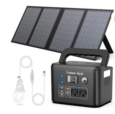 FTB70000 Power Bank with 350W Solar Generator,60W Solar Panel and 10W USB LED Light Kit