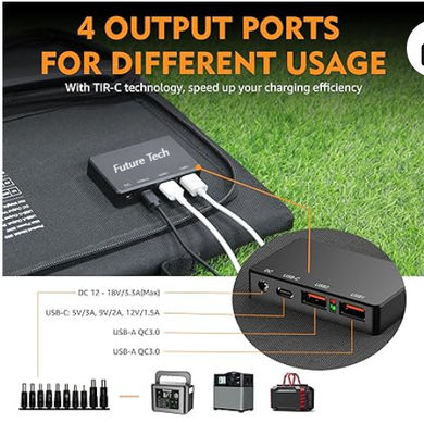 FTB70000 Power Bank with 350W Solar Generator,60W Solar Panel and 10W USB LED Light Kit