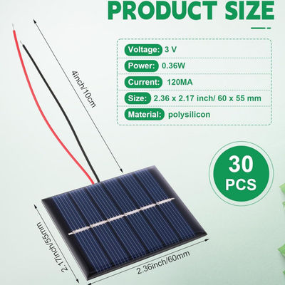 Polycrystalline Portable Flexible Solar Panel Cells System 120MA For Flashlight