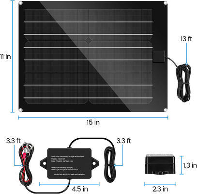 Trickle Solar Car Battery Maintainer Charger For RV 15W 12V