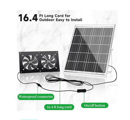 FTB20  Outdoor Solar Panel Kit Powered Exhaust Fan For Chicken Coop IP65 Waterproof