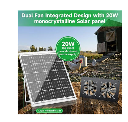 FTB20  Outdoor Solar Panel Kit Powered Exhaust Fan For Chicken Coop IP65 Waterproof