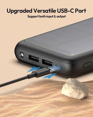 USB C Portable Solar Charger 27000mAh For Cell Phone Tablet ODM