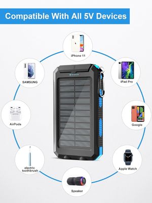 38800mAh Solar Power Usb Power Bank Waterproof For Outdoor Camping