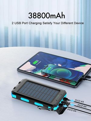 38800mAh Solar Power Usb Power Bank Waterproof For Outdoor Camping
