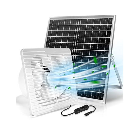 White Monocrystalline Mini Solar Panel Kit Brushless Fan 30W 8&quot;