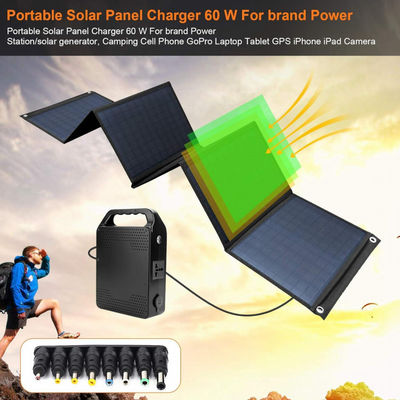 High Efficiency Foldable Solar Panel 60W with 5V USB for Camping,Cell Phone