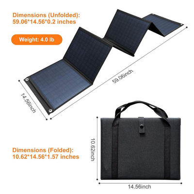 High Efficiency Foldable Solar Panel 60W with 5V USB for Camping,Cell Phone