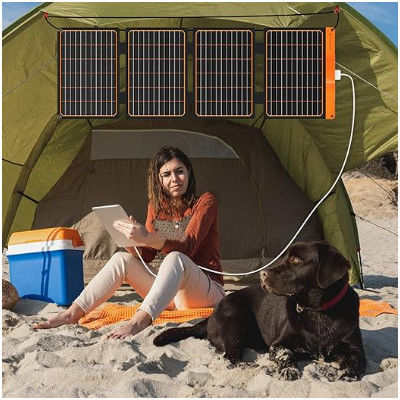 FT60 Foldable Solar Panel 60w Charger Blanket Waterproof IP65 with black